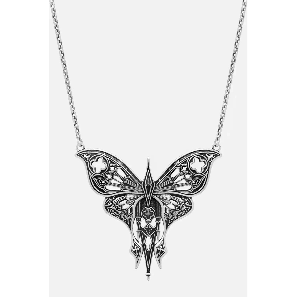 Restyle - Sanctuary moth Collier - Noir/Couleur argent